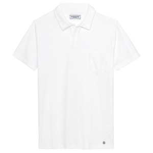 MITCH - Towelling white polo shirt
