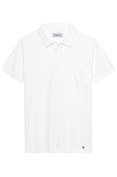 MITCH - Towelling white polo shirt