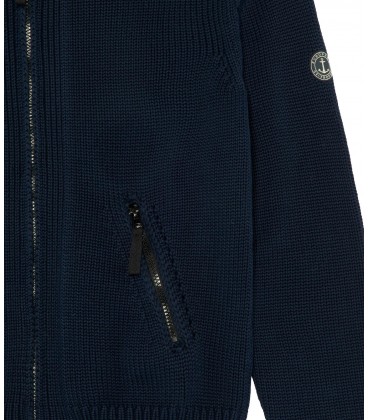 NAVY ALLEN ZIPPED CARDIGAN