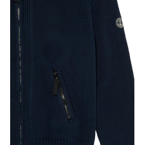 NAVY ALLEN ZIPPED CARDIGAN