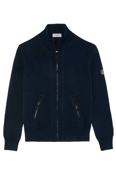NAVY ALLEN ZIPPED CARDIGAN