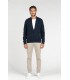 NAVY ALLEN ZIPPED CARDIGAN
