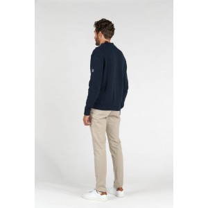 NAVY ALLEN ZIPPED CARDIGAN
